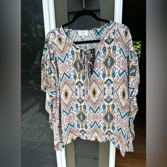 Jade by Johnny Was Women's Multicolor Patterned Top - Picture 1 of 8